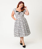 Disney Aristocats Collection by Unique Vintage Disney Plus Size Marie All Over Print Swing Dress - Unique Vintage - Womens, DRESSES, SWING