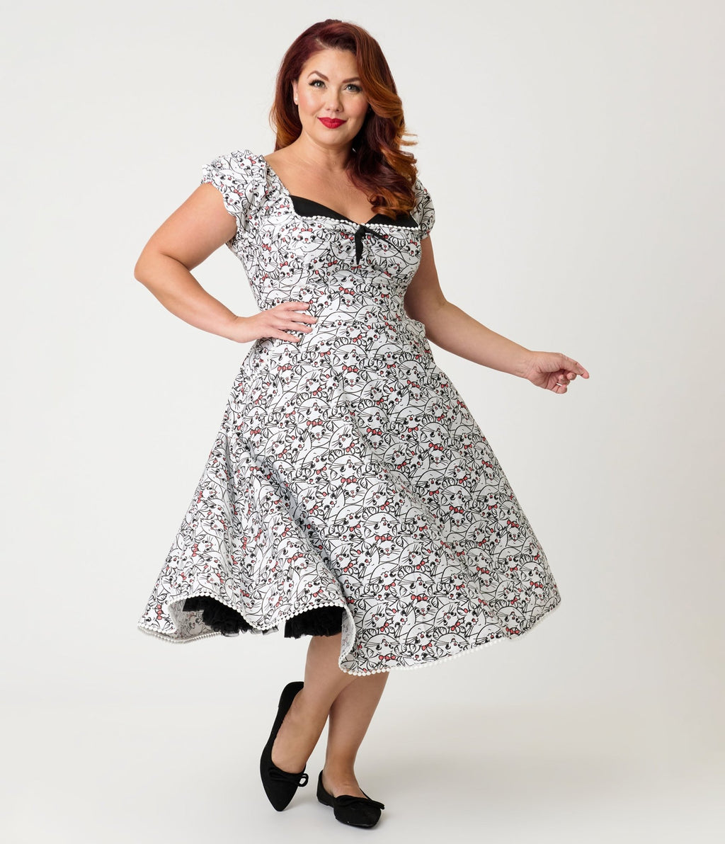 Disney Aristocats Collection by Unique Vintage Disney Plus Size Marie All Over Print Swing Dress - Unique Vintage - Womens, DRESSES, SWING