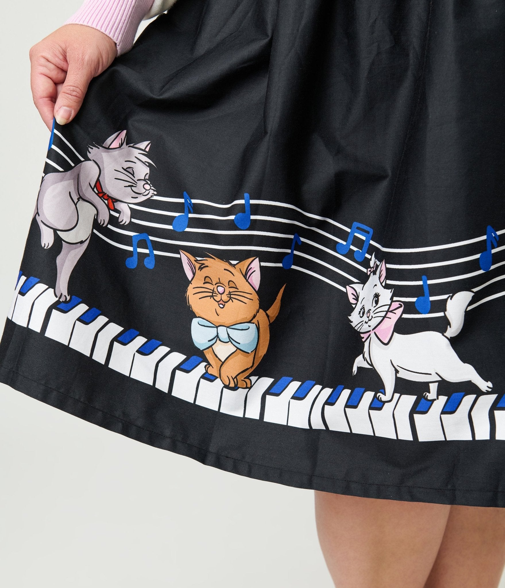Disney Aristocats Collection by Unique Vintage Plus Size Aristocats Piano Border Suspender Swing Skirt - Unique Vintage - Womens, BOTTOMS, SKIRTS
