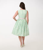 Disney Bambi Collection by Unique Vintage Green Forest Friends & Pink Gingham Swing Dress - Unique Vintage - Womens, DRESSES