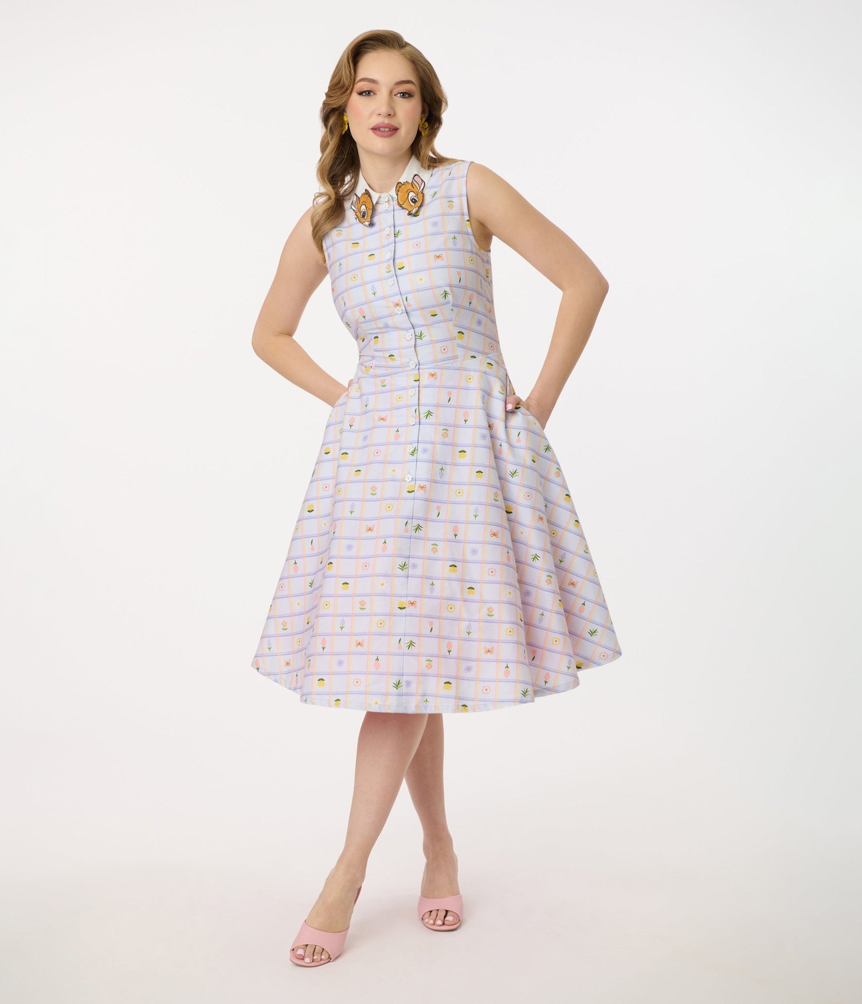 Disney Bambi Collection by Unique Vintage Lavender Spring Plaid Darlene Swing Dress - Unique Vintage - Womens, DRESSES, SWING