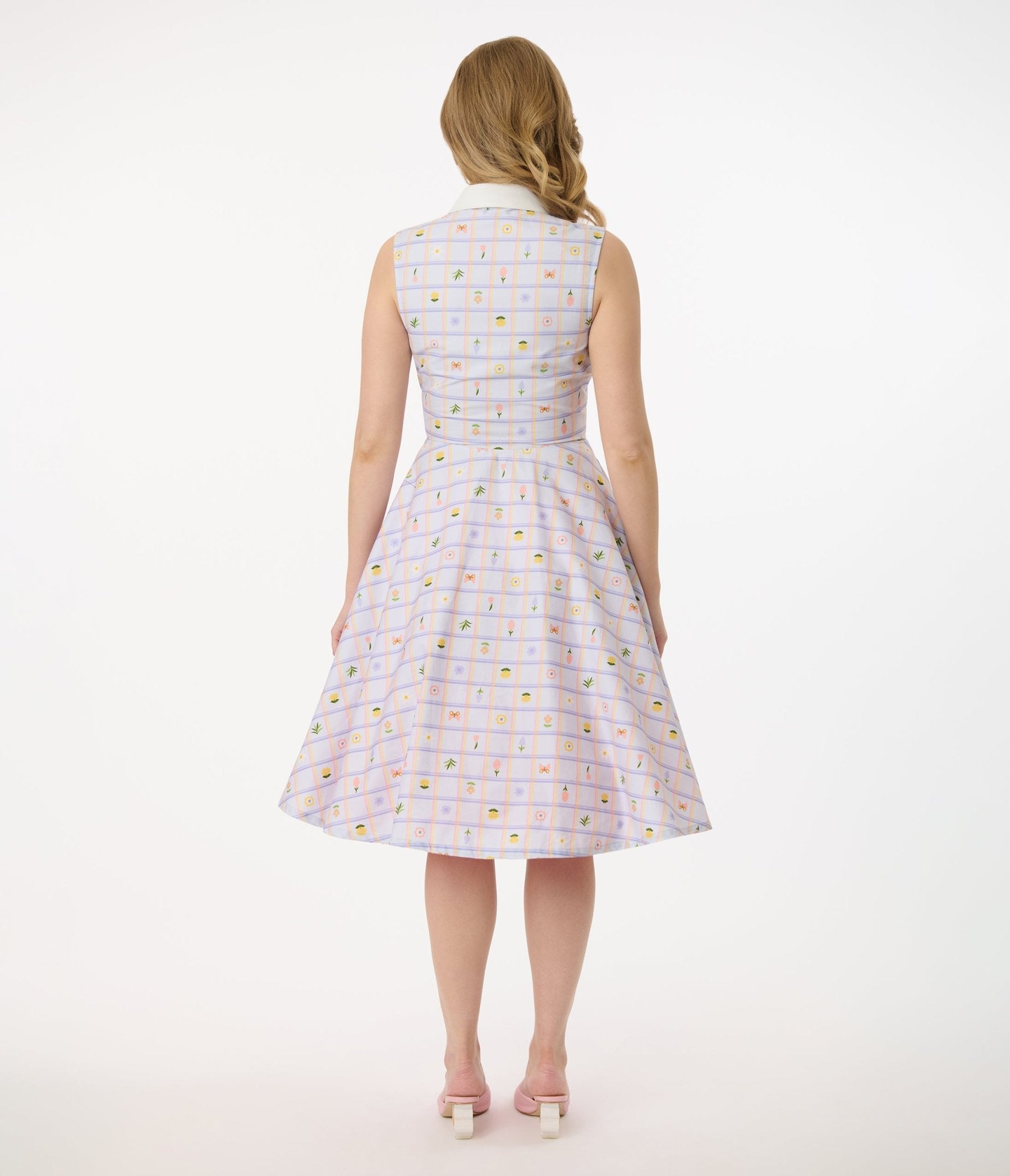 Disney Bambi Collection by Unique Vintage Lavender Spring Plaid Darlene Swing Dress - Unique Vintage - Womens, DRESSES, SWING