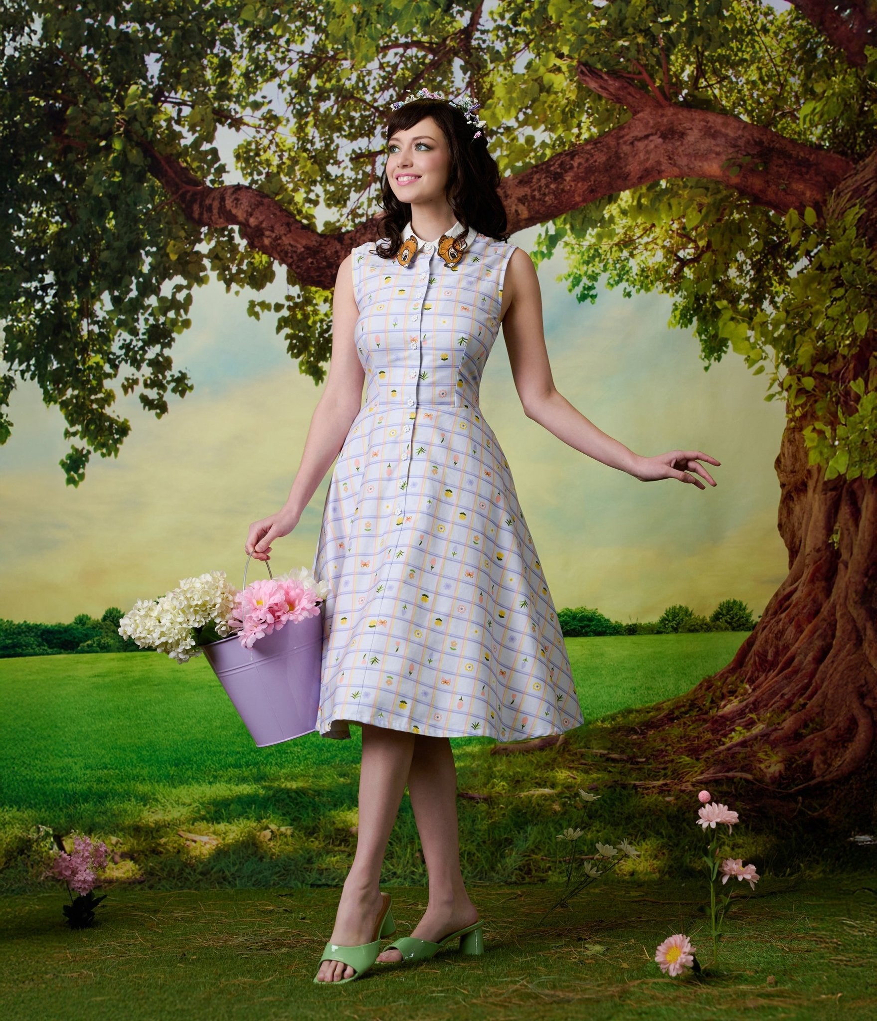 Disney Bambi Collection by Unique Vintage Lavender Spring Plaid Darlene Swing Dress - Unique Vintage - Womens, DRESSES, SWING