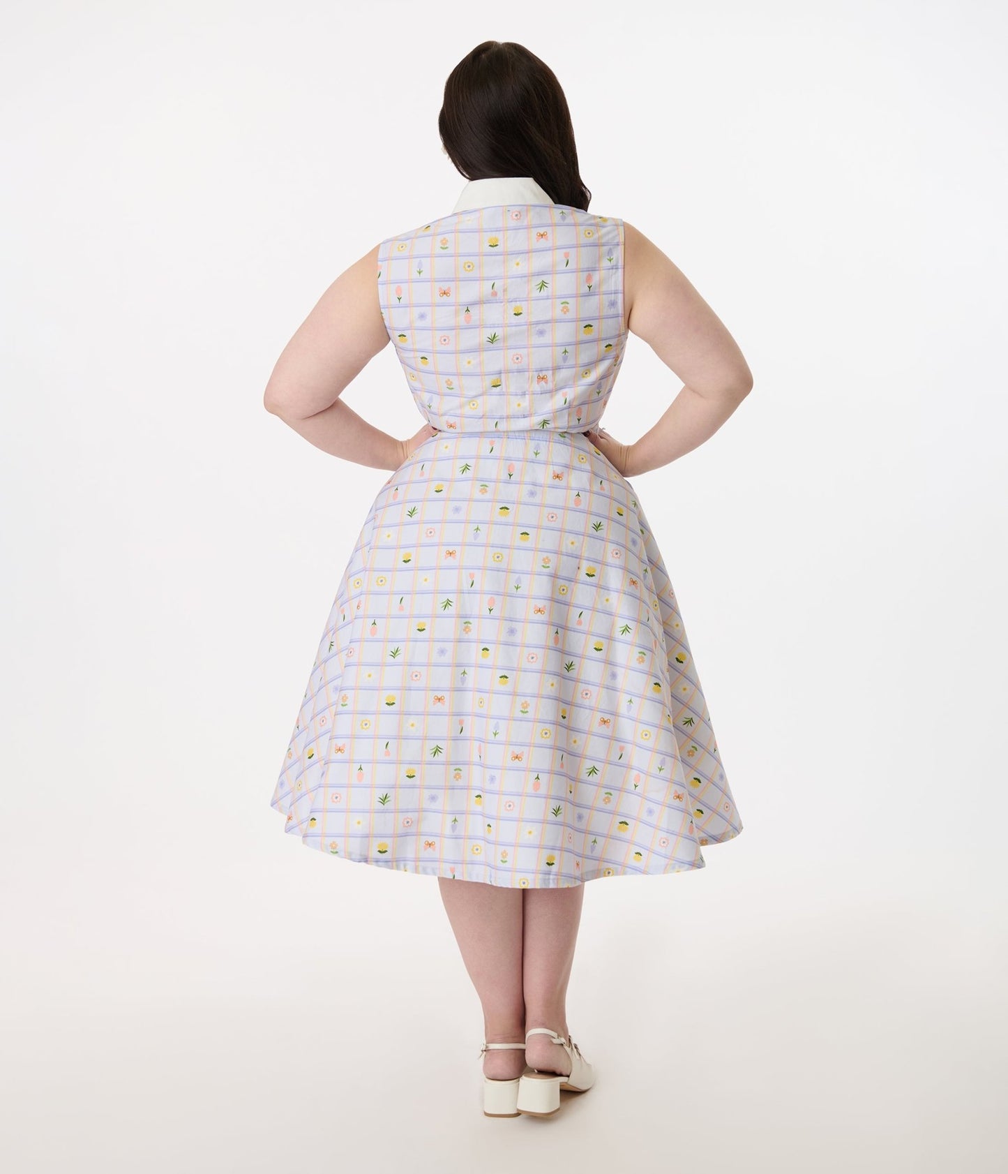 Disney Bambi Collection by Unique Vintage Plus Lavender Spring Plaid Darlene Swing Dress - Unique Vintage - Womens, DRESSES