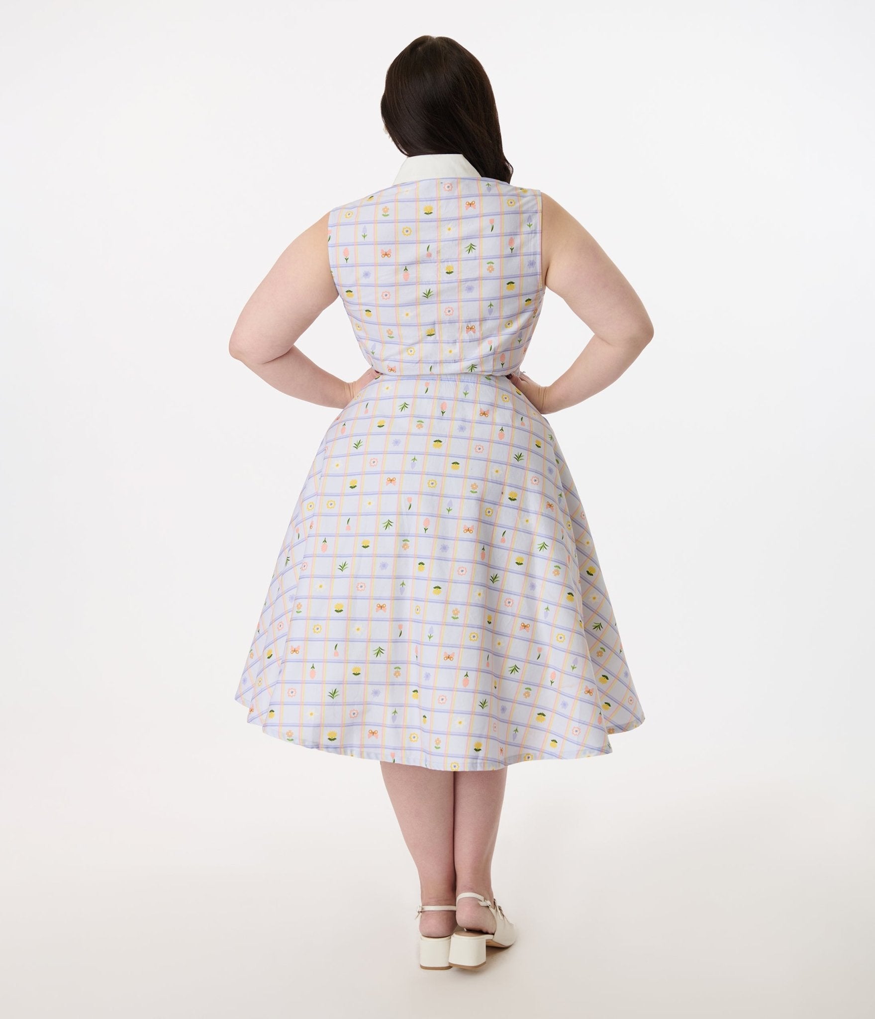Disney Bambi Collection by Unique Vintage Plus Lavender Spring Plaid Darlene Swing Dress - Unique Vintage - Womens, DRESSES