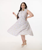 Disney Bambi Collection by Unique Vintage Plus Lavender Spring Plaid Darlene Swing Dress - Unique Vintage - Womens, DRESSES