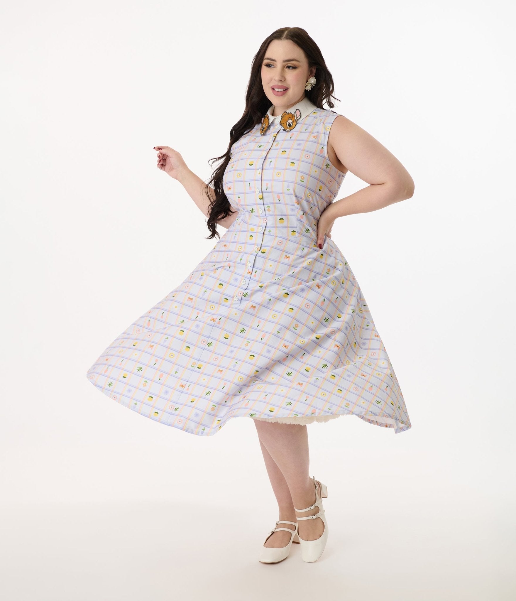 Disney Bambi Collection by Unique Vintage Plus Lavender Spring Plaid Darlene Swing Dress - Unique Vintage - Womens, DRESSES