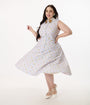 Disney Bambi Collection by Unique Vintage Plus Size Lavender Spring Plaid Darlene Swing Dress