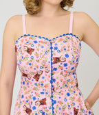 Disney Beauty & The Beast Collection by Unique Vintage Lumiere & Cogsworth Sweetheart Skirted Romper - Unique Vintage - Womens, BOTTOMS, ROMPERS AND JUMPSUITS