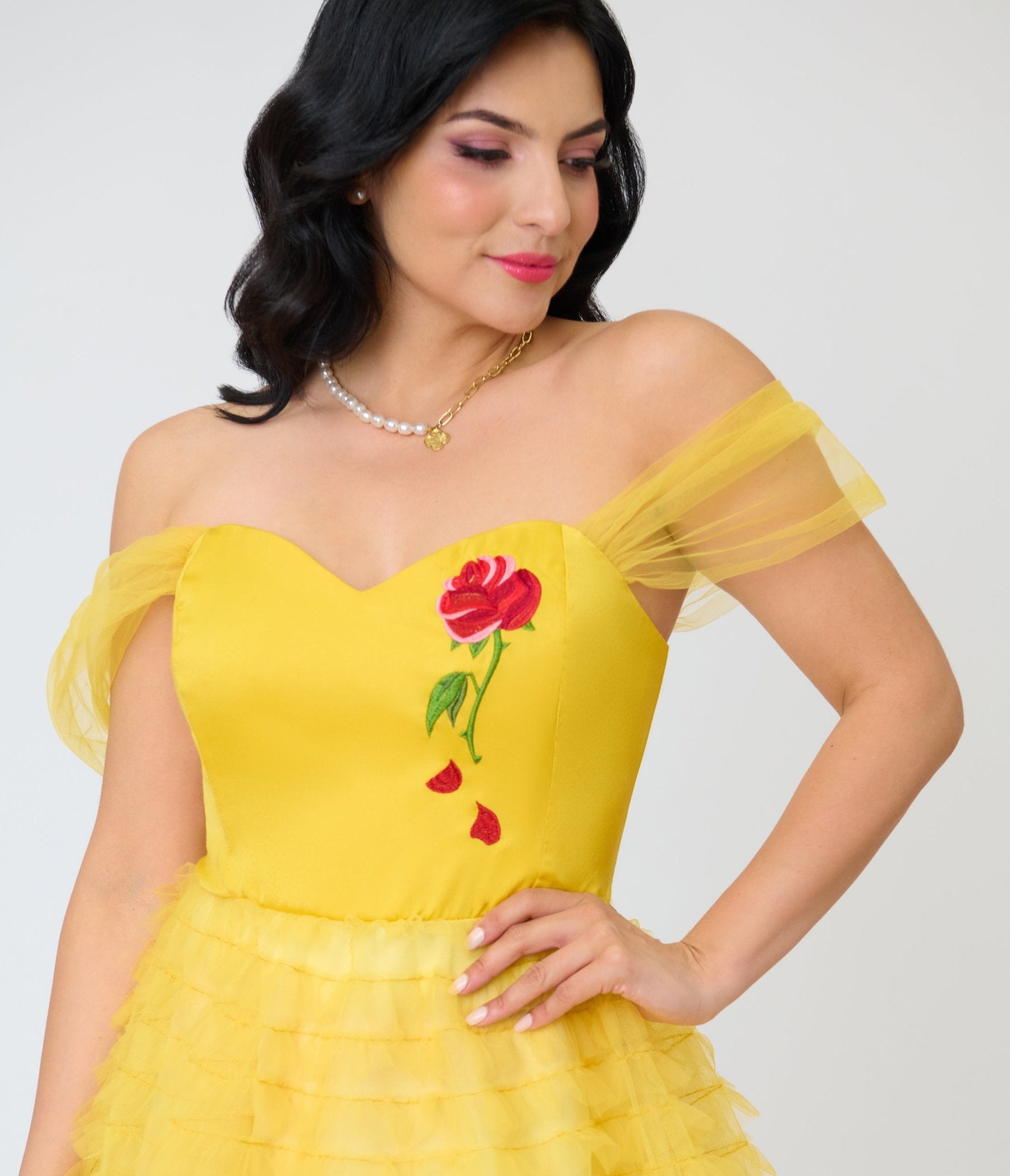 Disney Beauty & the Beast Collection by Unique Vintage Yellow Mesh Tul