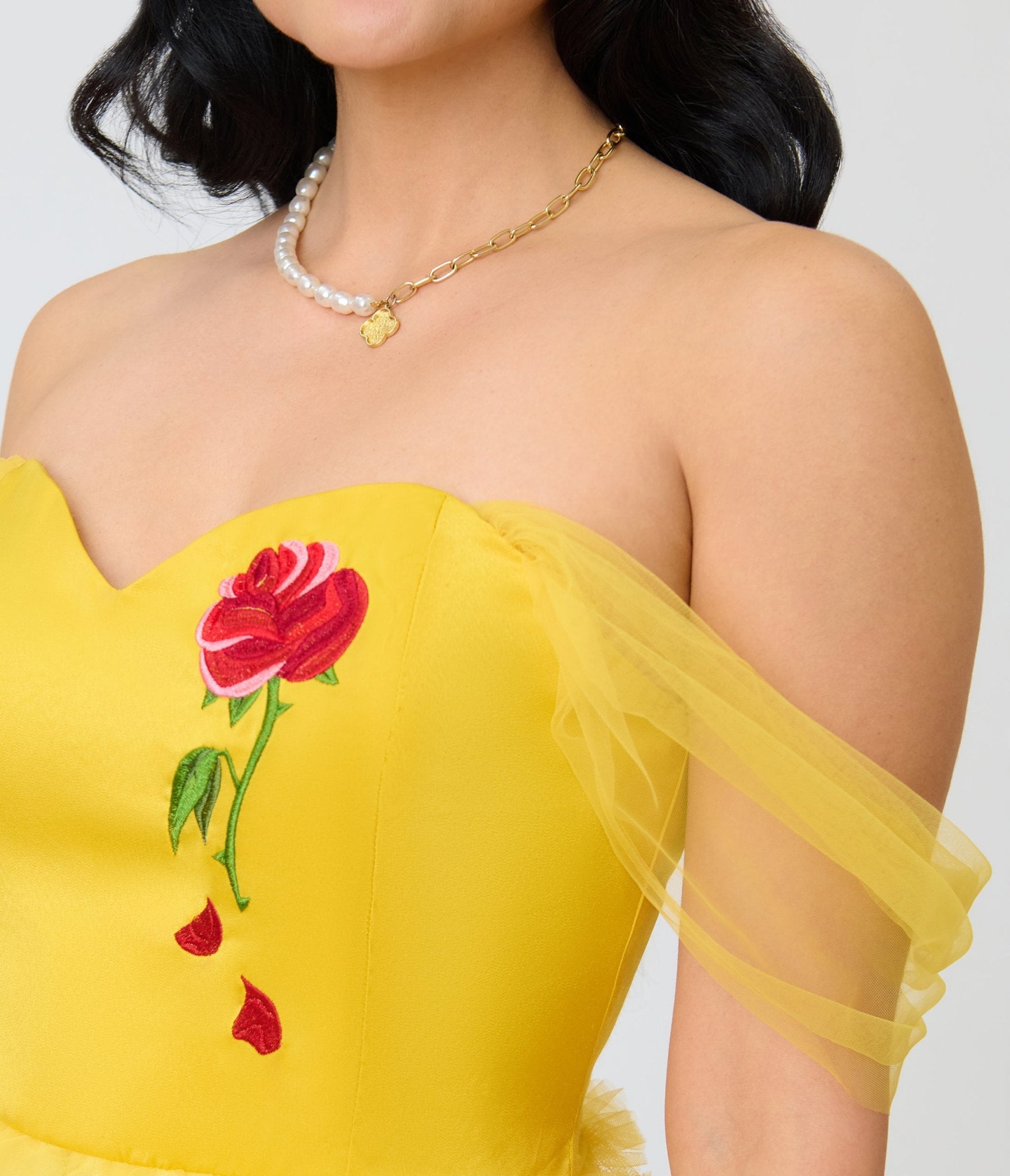 beauty and the beast prom dress Disney Beauty & the Beast Collection by Unique Vintage Yellow Mesh Tul
