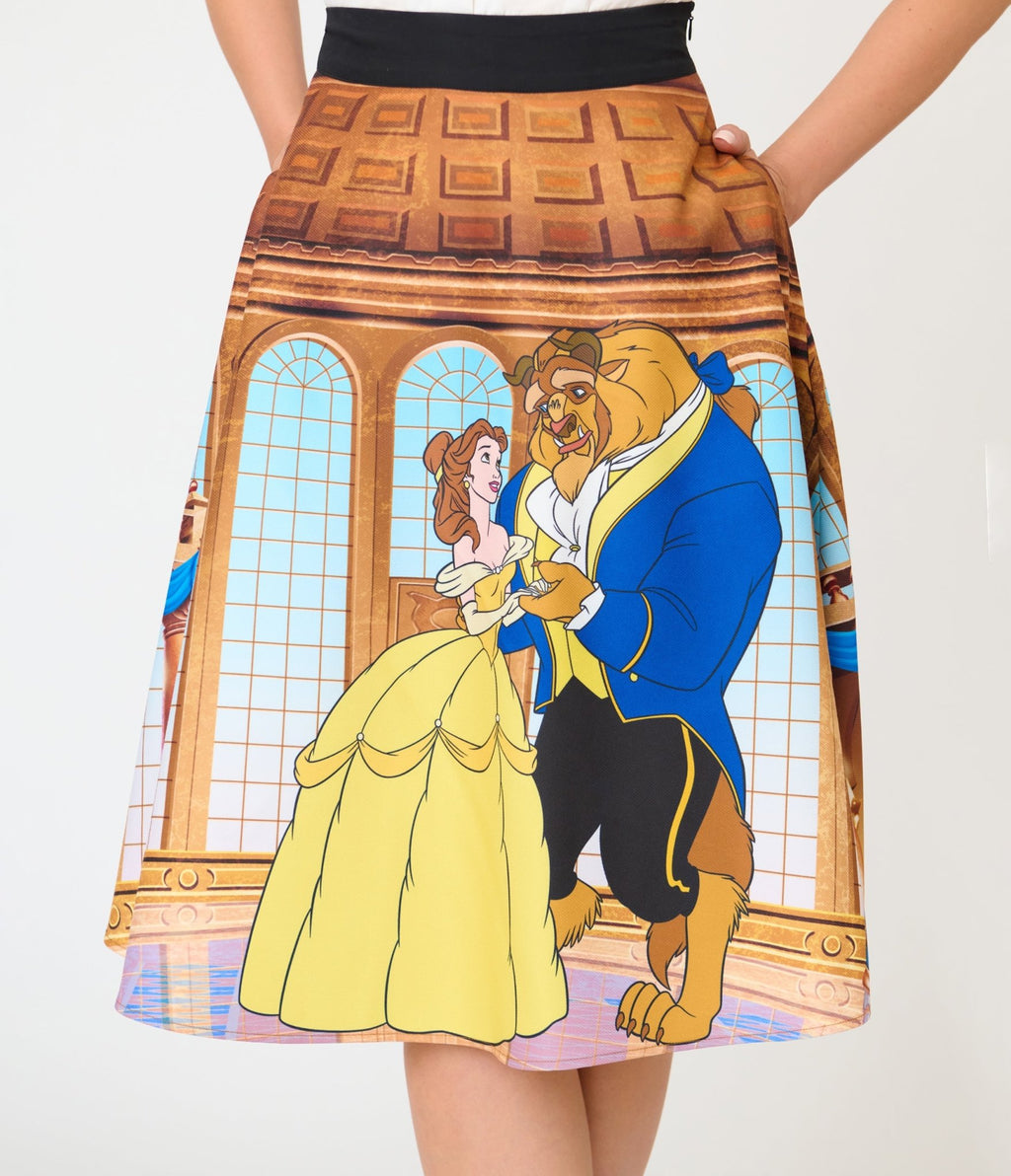 Disney Beauty & the Beast x Unique Vintage Ballroom Vivian Swing Skirt - Unique Vintage - Womens, BOTTOMS, SKIRTS