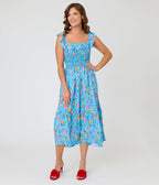 Disney Beauty & the Beast x Unique Vintage Blue Belle Midi Dress - Unique Vintage - Womens, DRESSES, MIDI