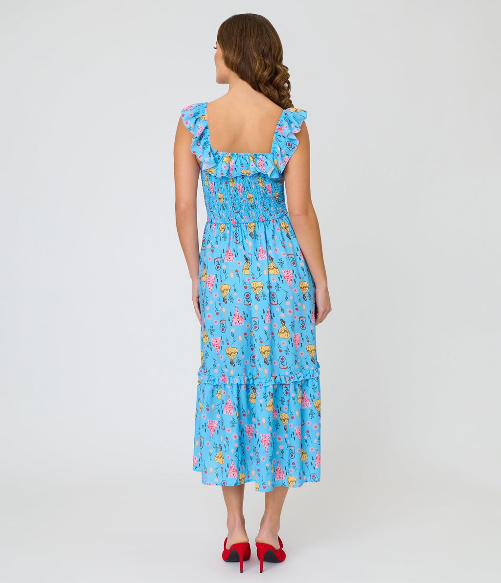 Disney Beauty & the Beast x Unique Vintage Blue Belle Midi Dress - Unique Vintage - Womens, DRESSES, MIDI