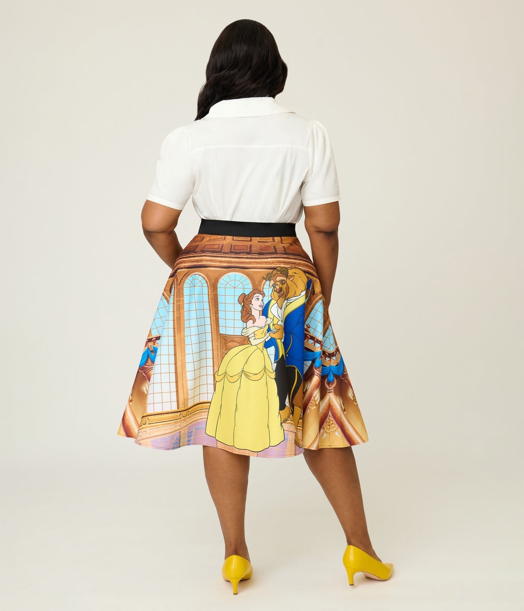 Disney Beauty & the Beast x Unique Vintage Plus Size Ballroom Vivian Swing Skirt - Unique Vintage - Womens, BOTTOMS, SKIRTS