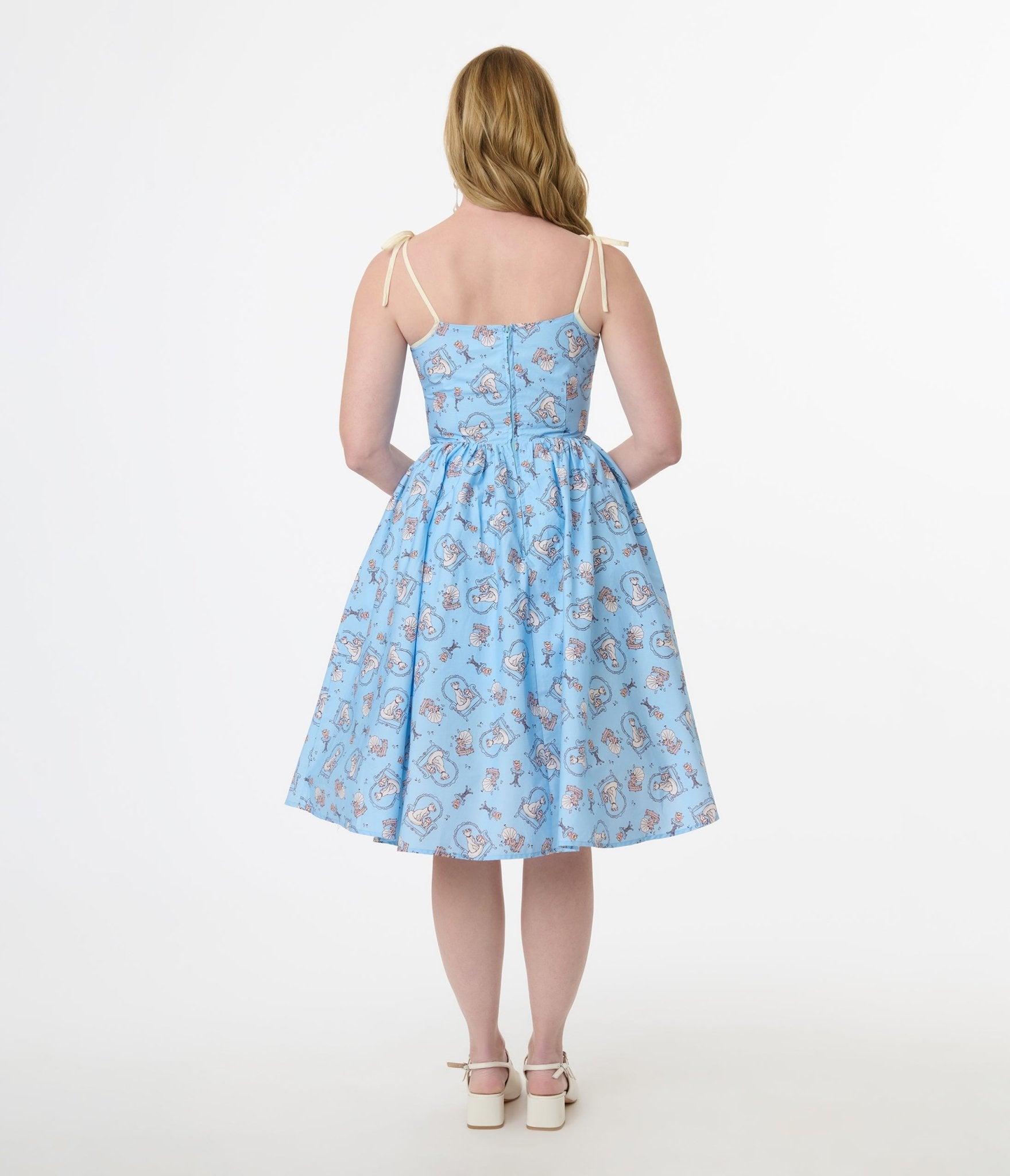 Disney Cats & Dogs Collection by Unique Vintage Blue Aristocats Print Cotton Swing Dress - Unique Vintage - Womens, DRESSES