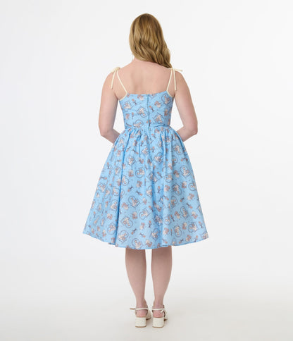 Disney Cats & Dogs Collection by Unique Vintage Blue Aristocats Print Cotton Swing Dress - Unique Vintage - Womens, DRESSES