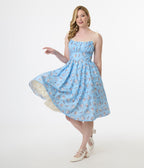 Disney Cats & Dogs Collection by Unique Vintage Blue Aristocats Print Cotton Swing Dress - Unique Vintage - Womens, DRESSES