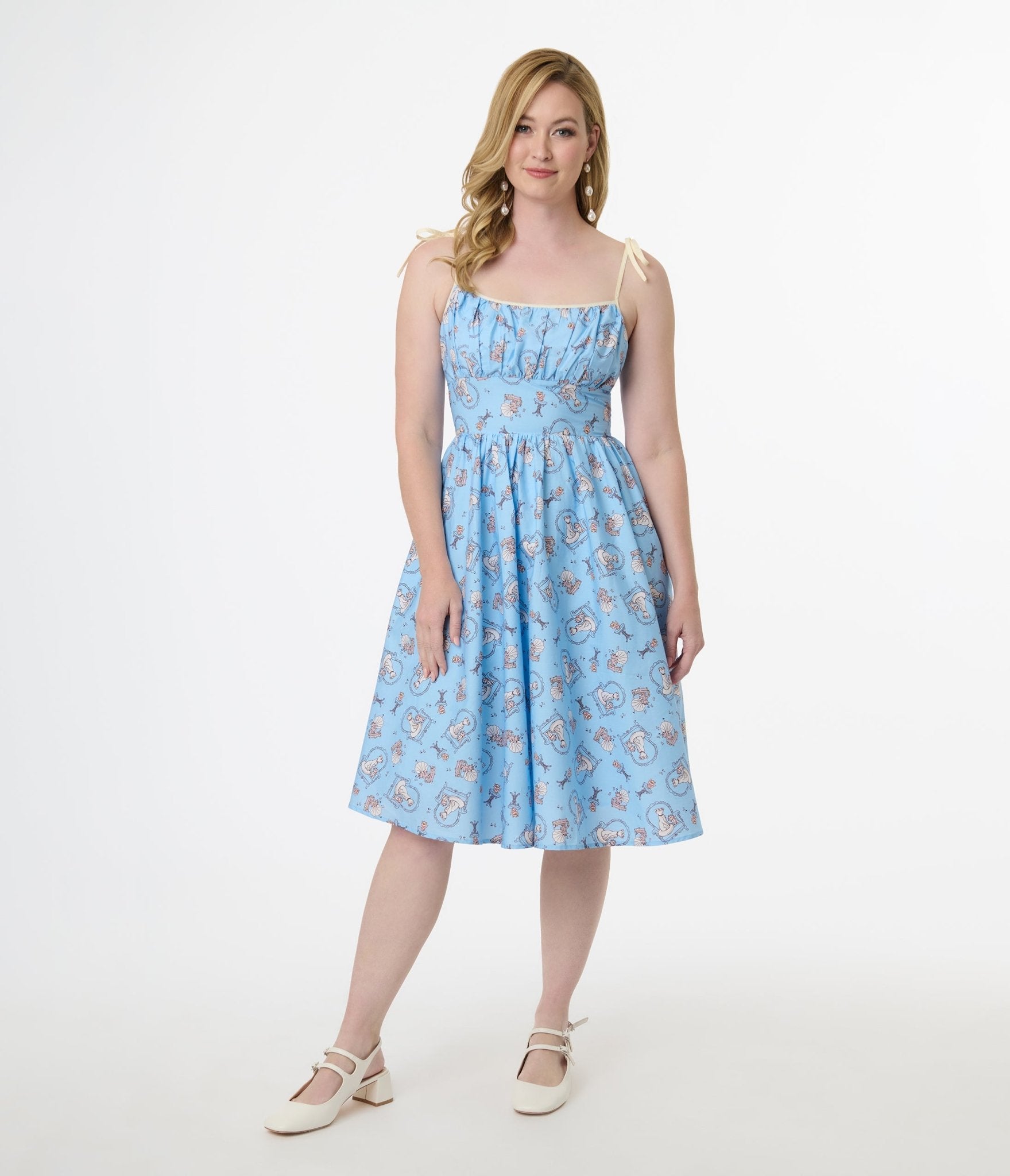 Disney Cats & Dogs Collection by Unique Vintage Blue Aristocats Print Cotton Swing Dress - Unique Vintage - Womens, DRESSES