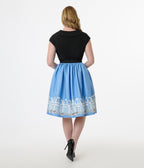 Disney Cats & Dogs Collection by Unique Vintage Blue Dalmatians Border Swing Skirt - Unique Vintage - Womens, BOTTOMS, SKIRTS
