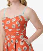 Disney Cats & Dogs Collection by Unique Vintage Orange & Cats Cotton Flare Dress - Unique Vintage Womens DRESSES, FIT & FLARE