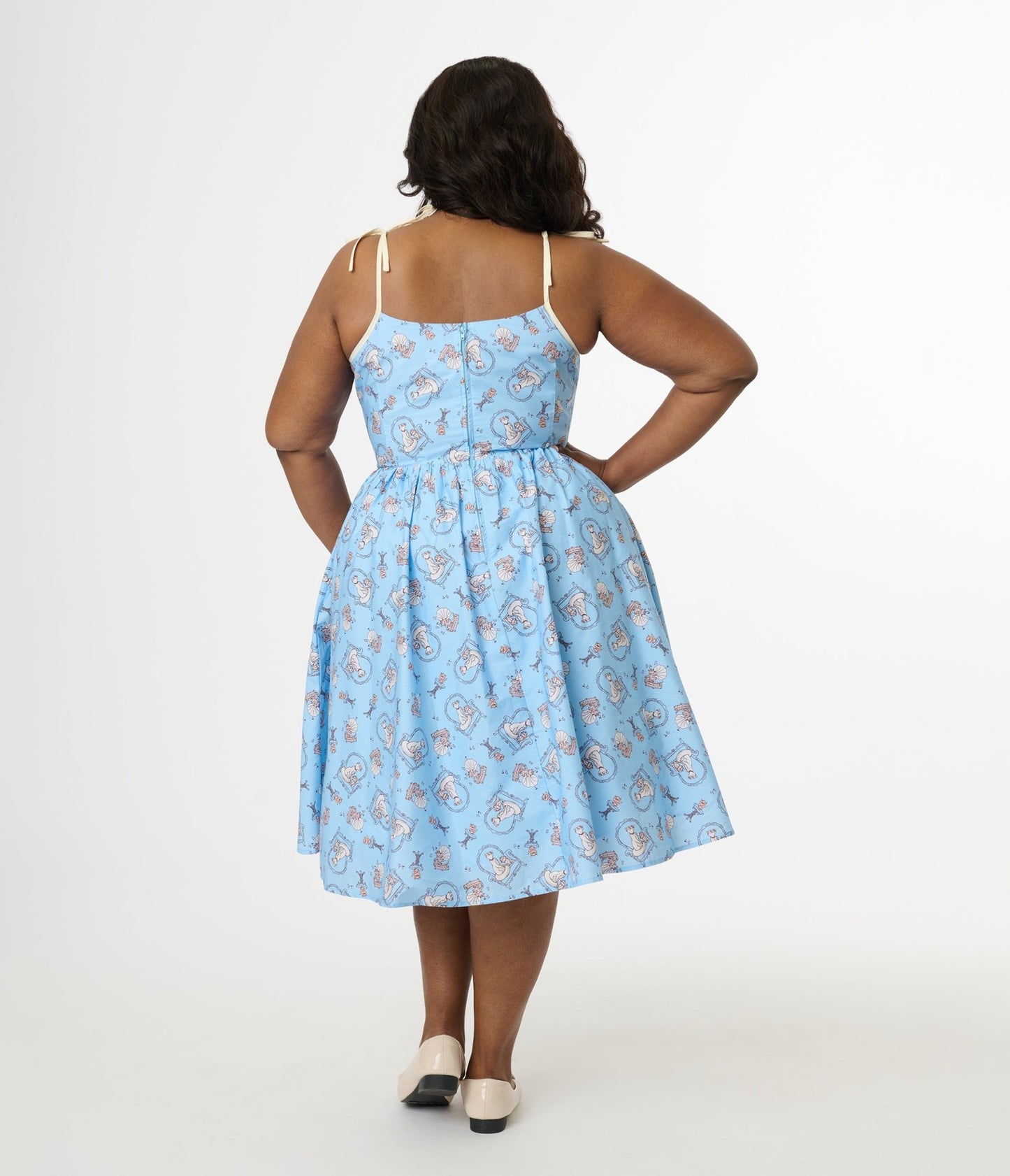 Disney Cats & Dogs Collection by Unique Vintage Plus Blue Aristocats Print Cotton Swing Dress - Unique Vintage -  DRESSES