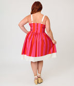 Disney Dumbo Collection by Unique Vintage Plus Size Red & Pink Stripe Dumbo Swing Dress - Unique Vintage - Womens, DRESSES, SWING