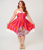 Disney Dumbo Collection by Unique Vintage Plus Size Red & Pink Stripe Dumbo Swing Dress - Unique Vintage - Womens, DRESSES, SWING