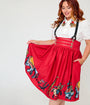 Disney Dumbo Collection by Unique Vintage Plus Size Red Ringmaster Suspender Swing Skirt