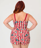 Disney Dumbo Collection by Unique Vintage Plus Size Red Stripe Romper - Unique Vintage - Womens, BOTTOMS, ROMPERS AND JUMPSUITS