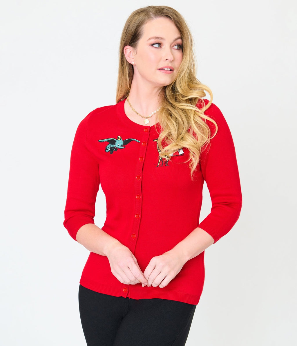 Disney Dumbo Collection by Unique Vintage Red Circus Cardigan - Unique Vintage - Womens, TOPS, SWEATERS