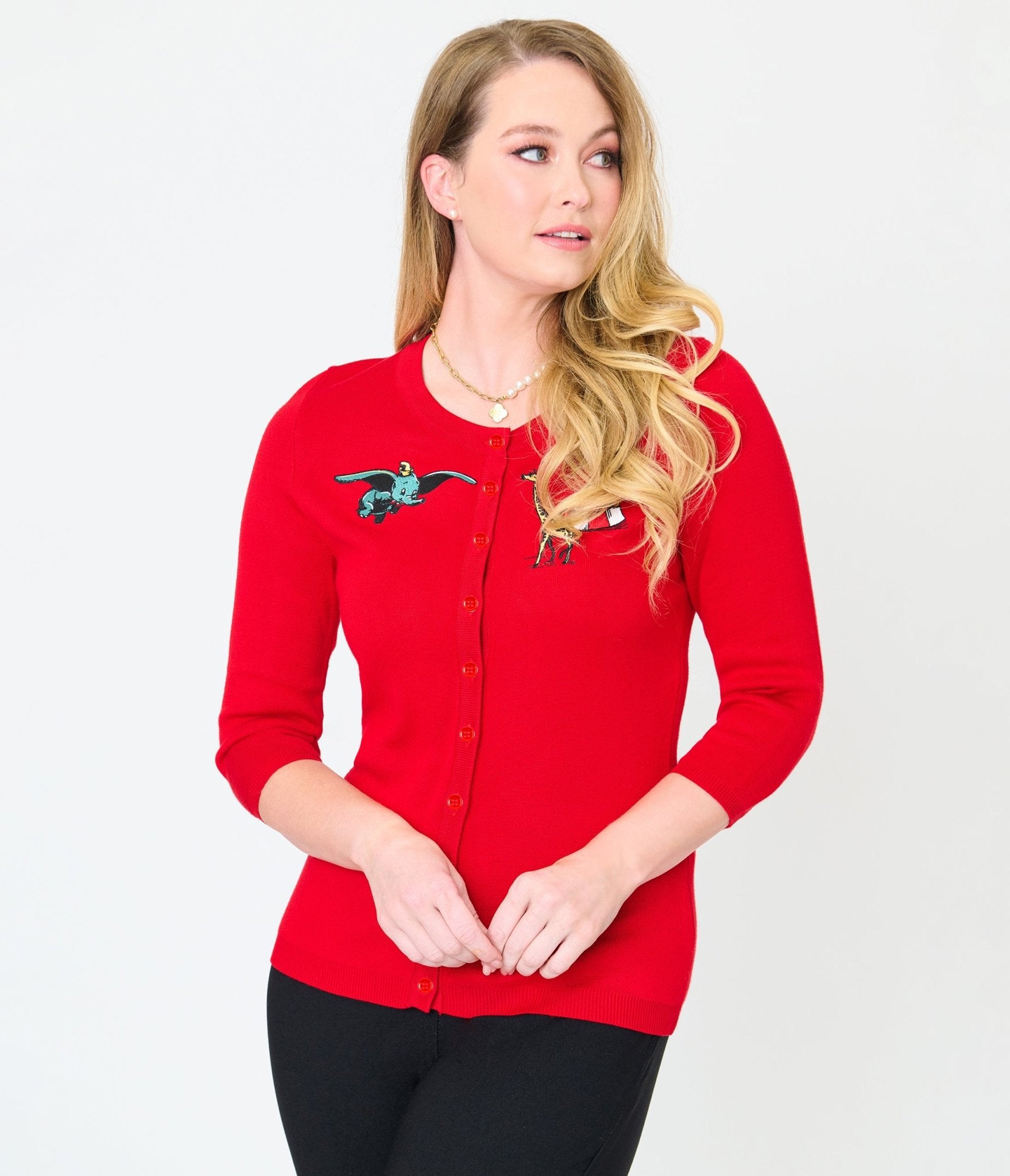 Disney Dumbo Collection by Unique Vintage Red Circus Cardigan - Unique Vintage - Womens, TOPS, SWEATERS