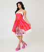 Disney Dumbo Collection by Unique Vintage Red & Pink Stripe Dumbo Swing Dress