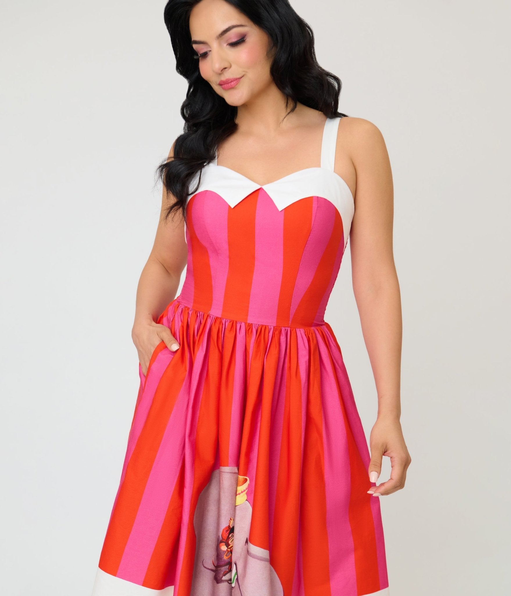 Disney Dumbo Collection by Unique Vintage Red & Pink Stripe Dumbo Swing Dress - Unique Vintage - Womens, DRESSES, SWING