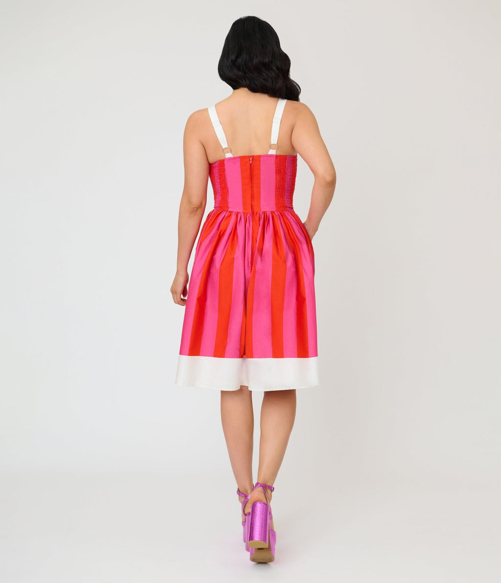 Disney Dumbo Collection by Unique Vintage Red & Pink Stripe Dumbo Swing Dress - Unique Vintage - Womens, DRESSES, SWING