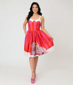 Disney Dumbo Collection by Unique Vintage Red & Pink Stripe Dumbo Swing Dress - Unique Vintage - Womens, DRESSES, SWING