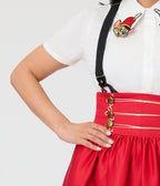 Disney Dumbo Collection by Unique Vintage Red Ringmaster Suspender Swing Skirt - Unique Vintage - Womens, BOTTOMS, SKIRTS