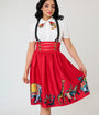 Disney Dumbo Collection by Unique Vintage Red Ringmaster Suspender Swing Skirt