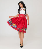 Disney Dumbo Collection by Unique Vintage Red Ringmaster Suspender Swing Skirt - Unique Vintage - Womens, BOTTOMS, SKIRTS
