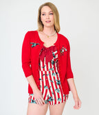 Disney Dumbo Collection by Unique Vintage Red Stripe Romper - Unique Vintage - Womens, BOTTOMS, ROMPERS AND JUMPSUITS