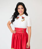 Disney Dumbo Collection by Unique Vintage White Timothy Mouse Collar Cotton Blouse - Unique Vintage - Womens, TOPS, WOVEN TOPS