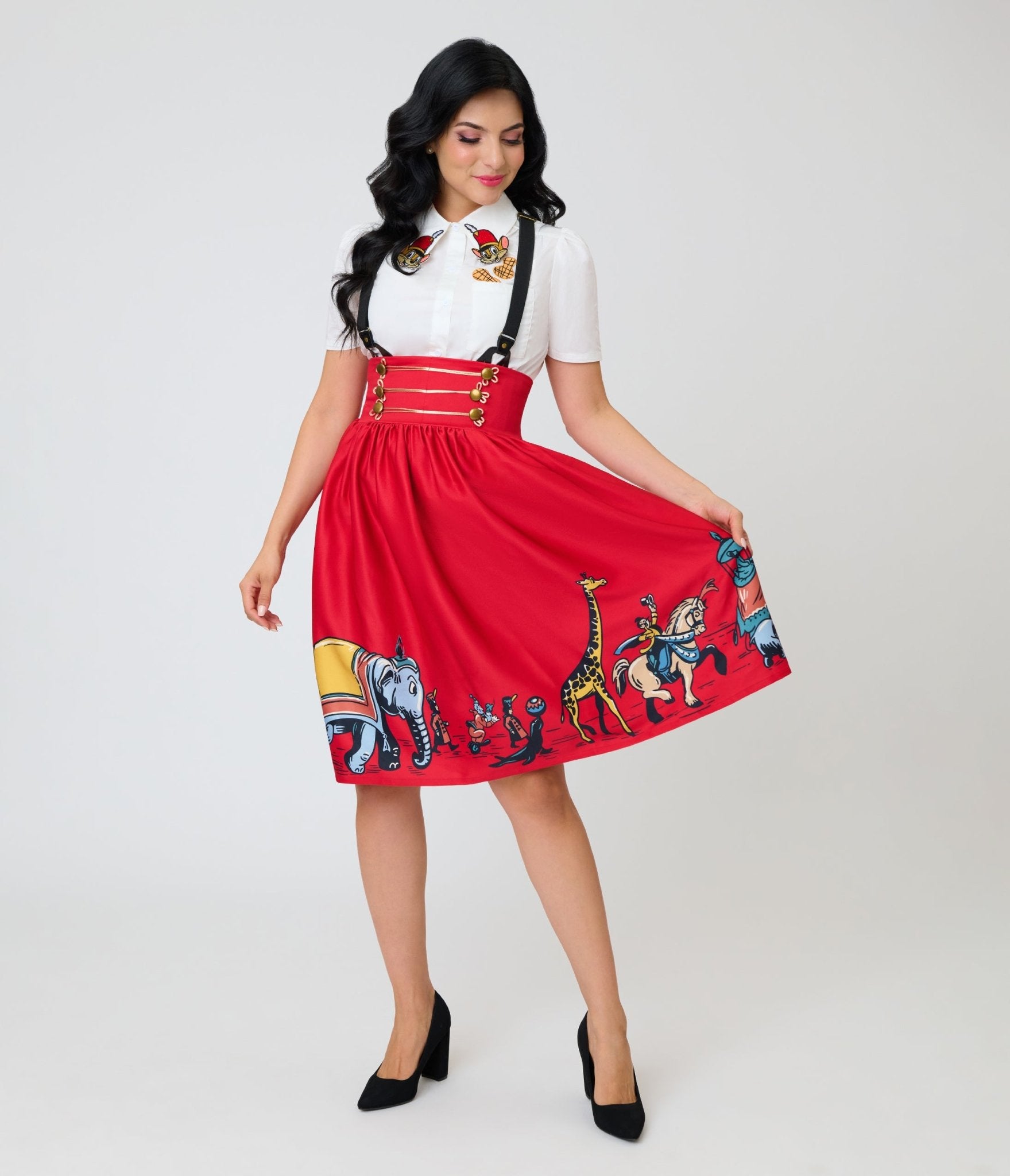 Disney Dumbo Collection by Unique Vintage White Timothy Mouse Collar Cotton Blouse - Unique Vintage - Womens, TOPS, WOVEN TOPS