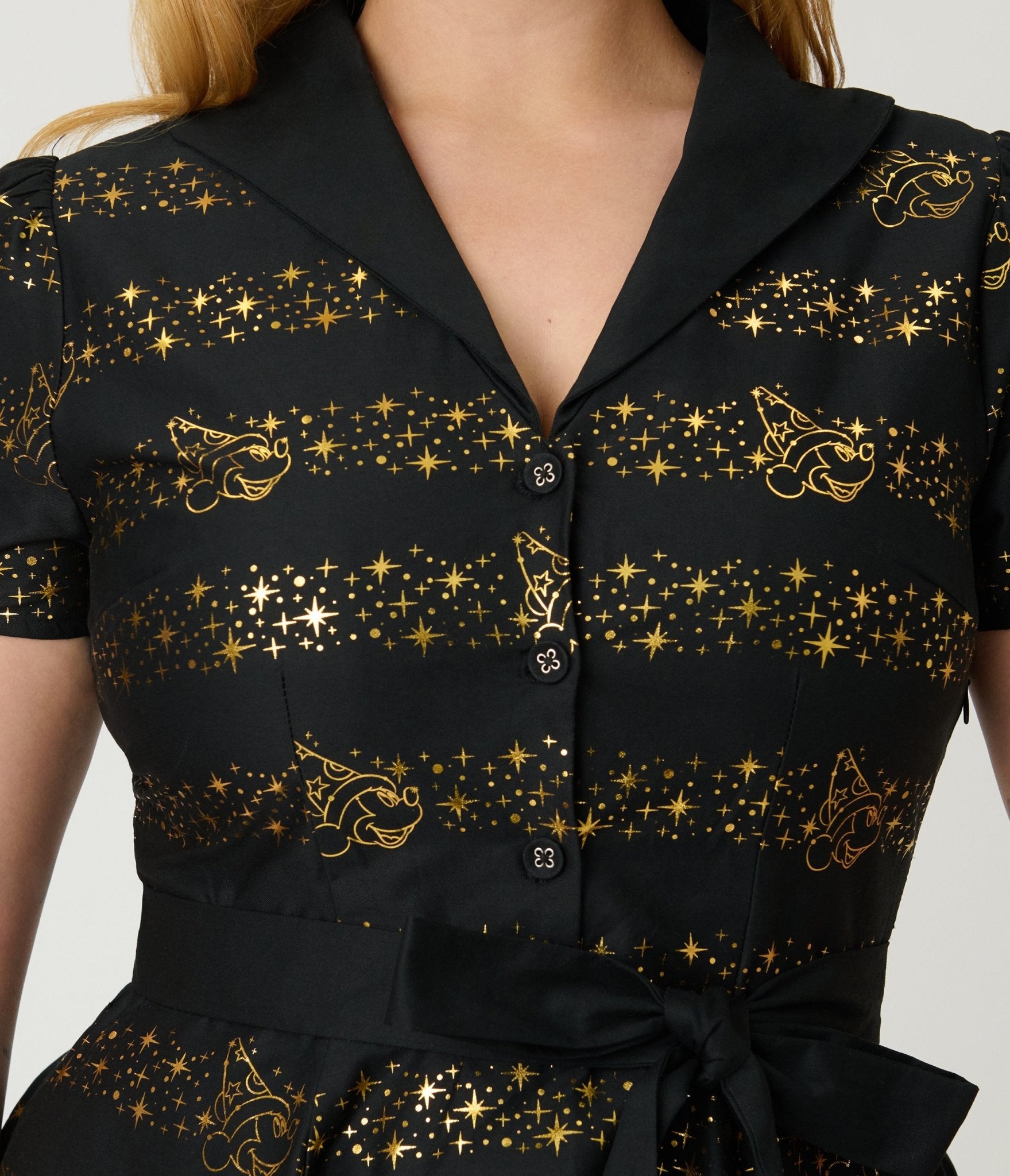 Disney Fantasia Collection by Unique Vintage Sorcerers Apprentice Cotton Swing Dress - Unique Vintage - Womens, DRESSES, SWING