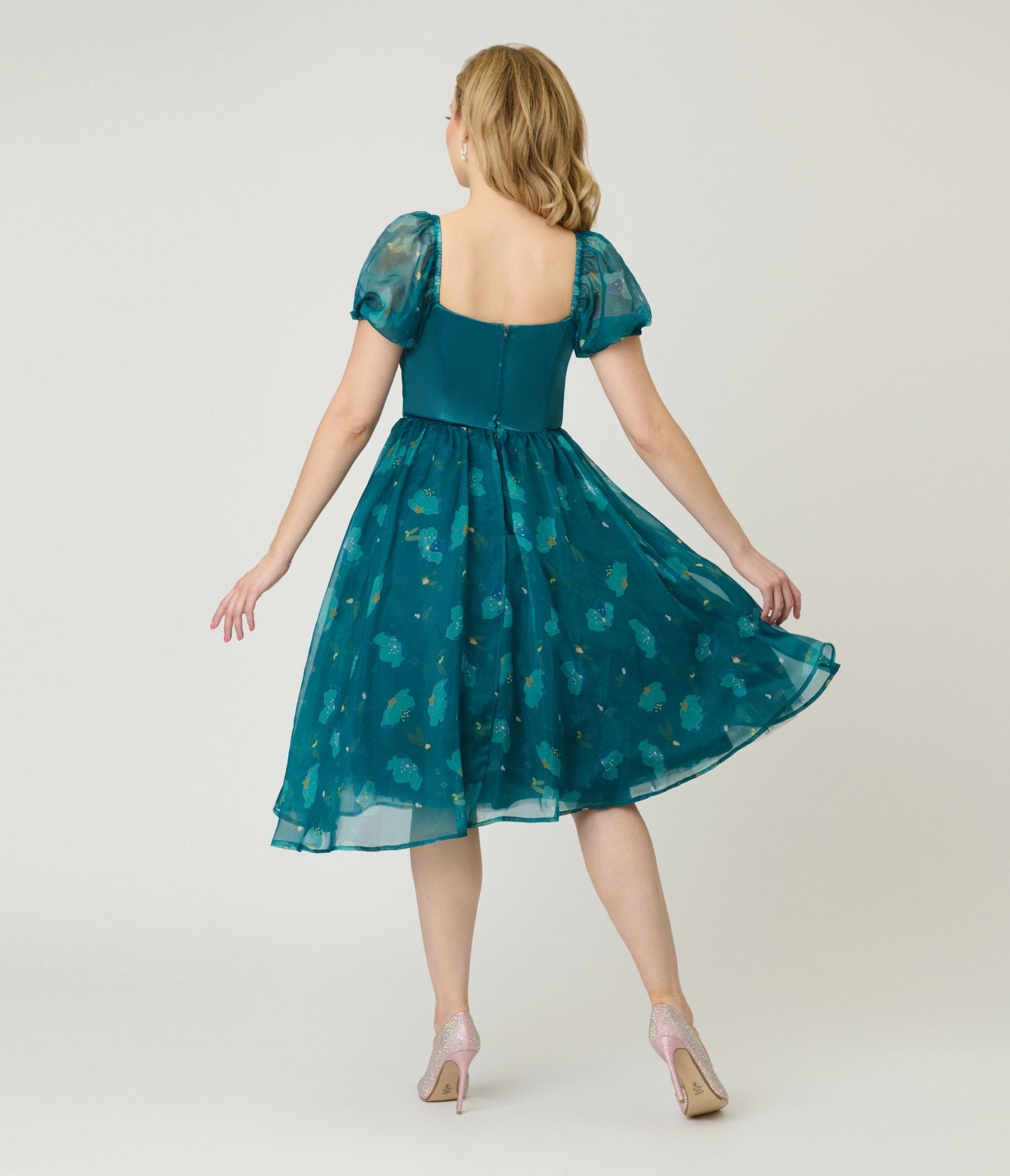 Disney Fantasia Collection by Unique Vintage Teal Fairies Light Up Swing Dress - Unique Vintage - Womens, DRESSES, SWING