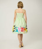 Disney Food Collection by Unique Vintage Green Gingham Mickey Fruit Salad Swing Dress - Unique Vintage - Womens, DRESSES, SWING