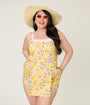 Disney Food Collection by Unique Vintage Plus Size Pink Lemonade Skirted Dolly Romper