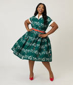 Disney Holiday Collection by Unique Vintage Plus Size Winnie The Pooh Belted Alexis Swing Dress - Unique Vintage - Womens, DRESSES, SWING
