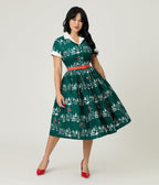 Disney Holiday Collection by Unique Vintage Winnie The Pooh Belted Alexis Swing Dress - Unique Vintage - Womens, DRESSES, SWING