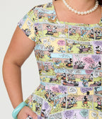 Disney Mickey & Friends Collection by Magnolia Place Plus Size Mickey Comics Swing Dress - Unique Vintage - Womens, DRESSES, SWING