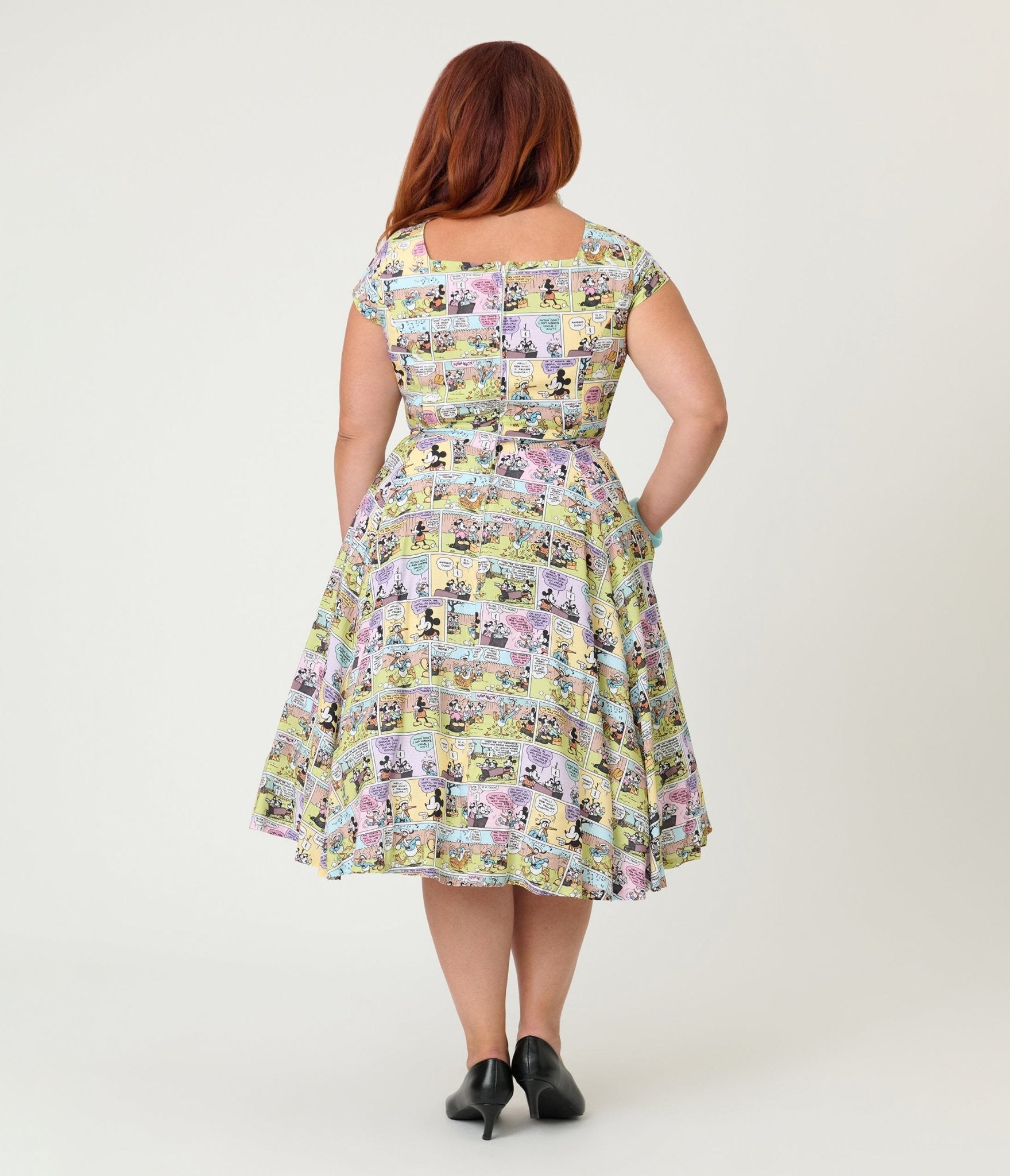 Disney Mickey & Friends Collection by Magnolia Place Plus Size Mickey Comics Swing Dress - Unique Vintage - Womens, DRESSES, SWING